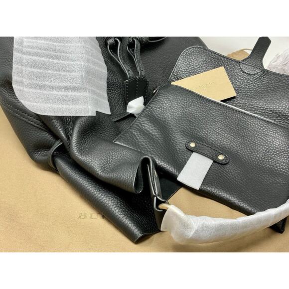 Burberry Black Tasseled Pebbled-Leather Drawstring Bucket Bag NWT - Picture 13 of 16